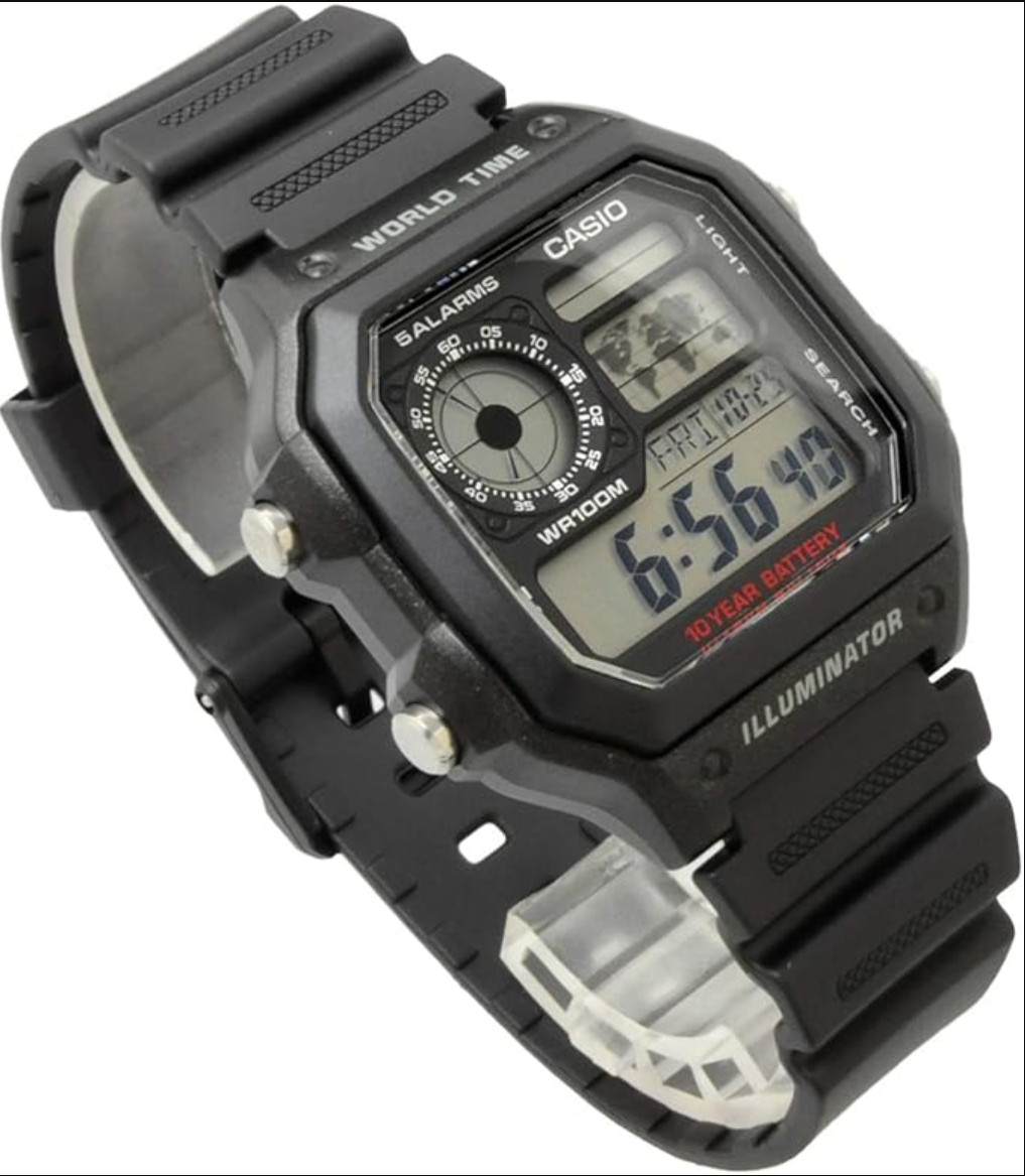 CASIO ROYALE AE-1200WH-1A World Time Digital Watch 100m (10ATM) Japan import