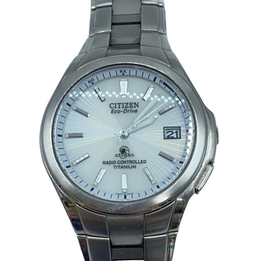 CITIZEN Attesa H410-T003788 Eco-Drive Titanium White Silver Watch Japan – Rank B