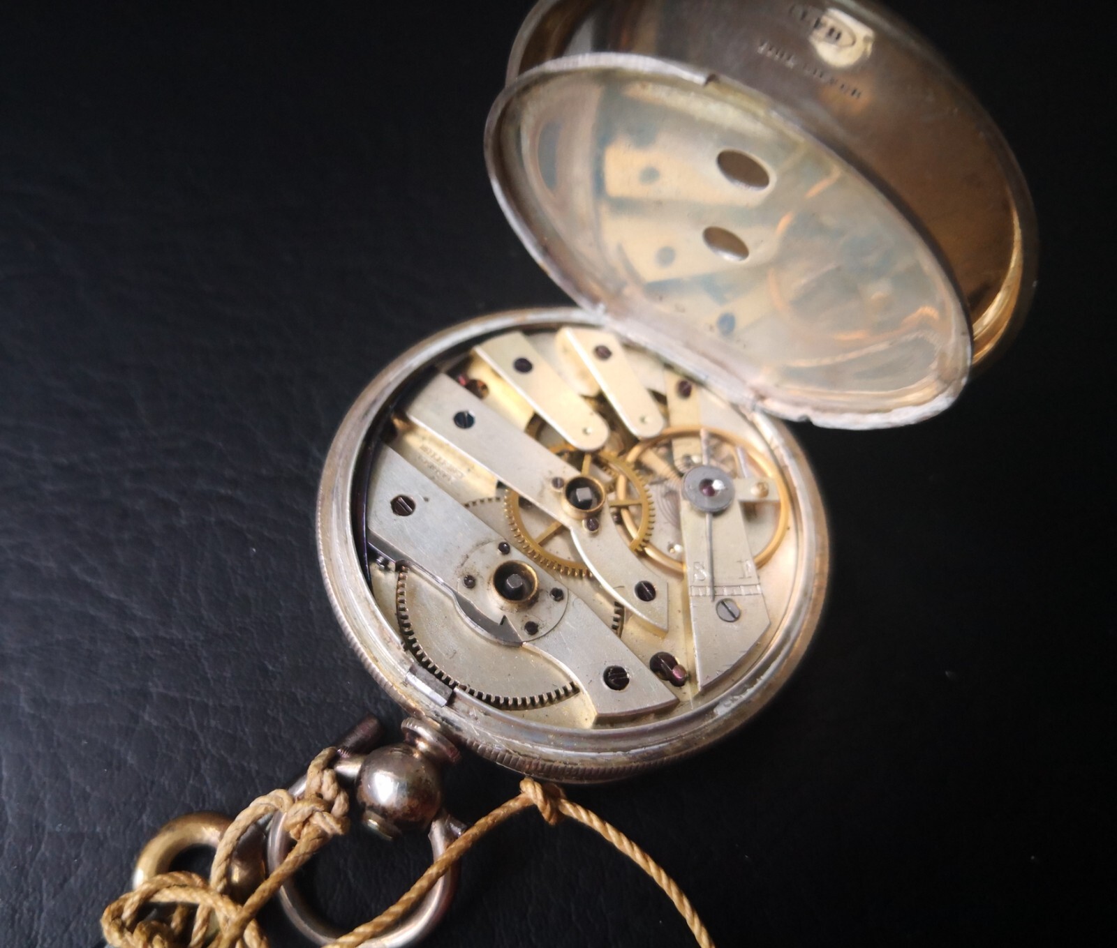 Silver Cased Milleret Geneve Key Wound Cylinder Pocket Watch -Working