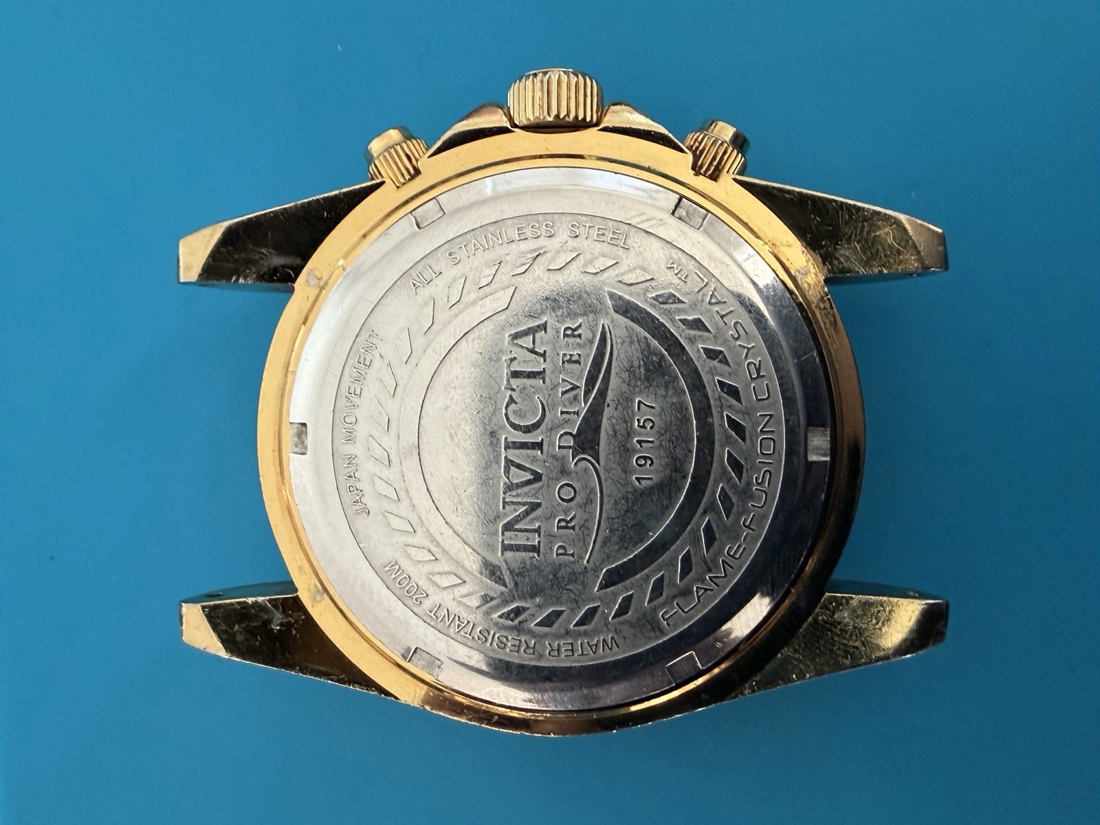 Invicta Pro Diver Chronograph Gold Tone Mens Watch 19157 Working Read Desc.