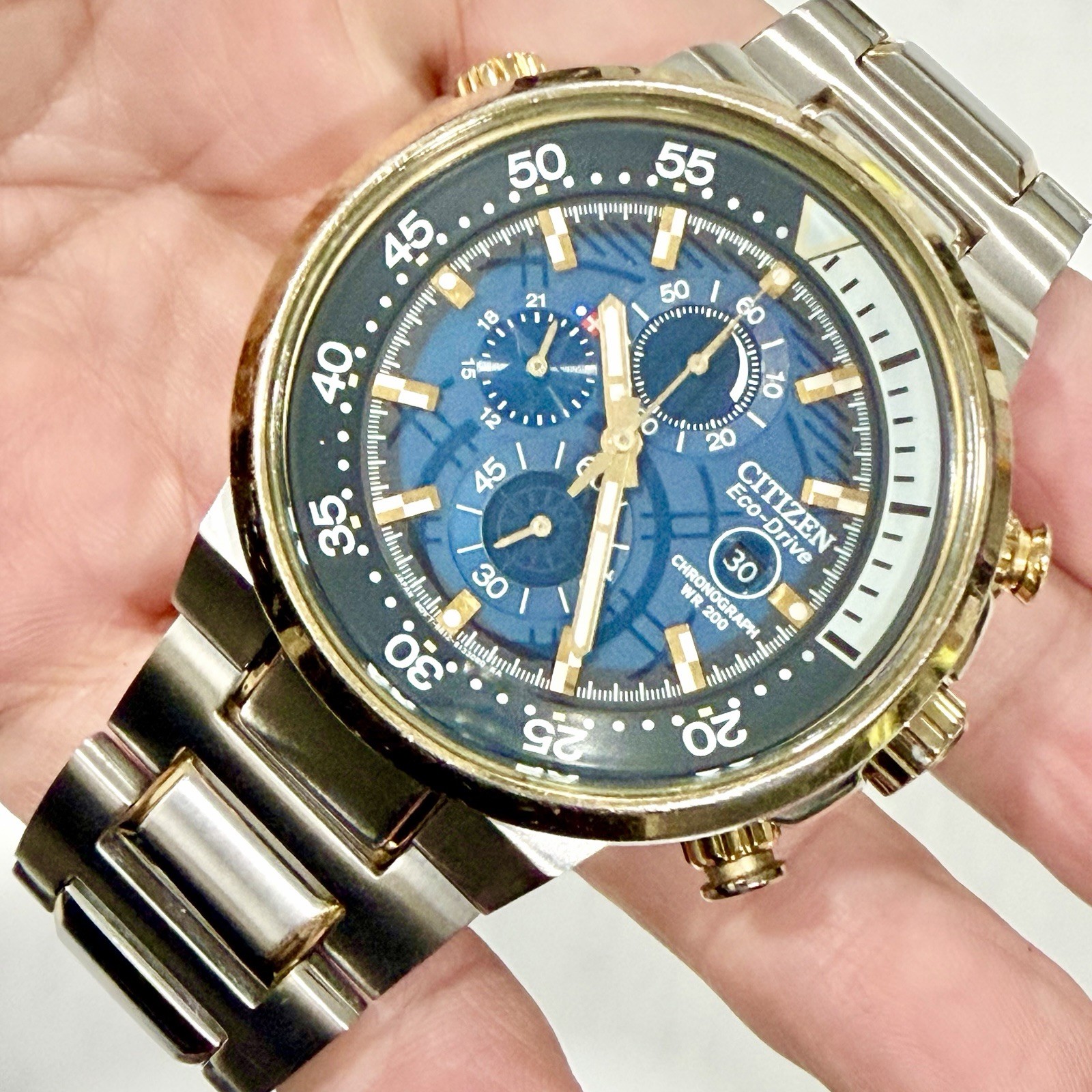 Citizen Eco-Drive CA0444-50L Endeavor Men’s Chronograph Gold-Tone 46mm Watch
