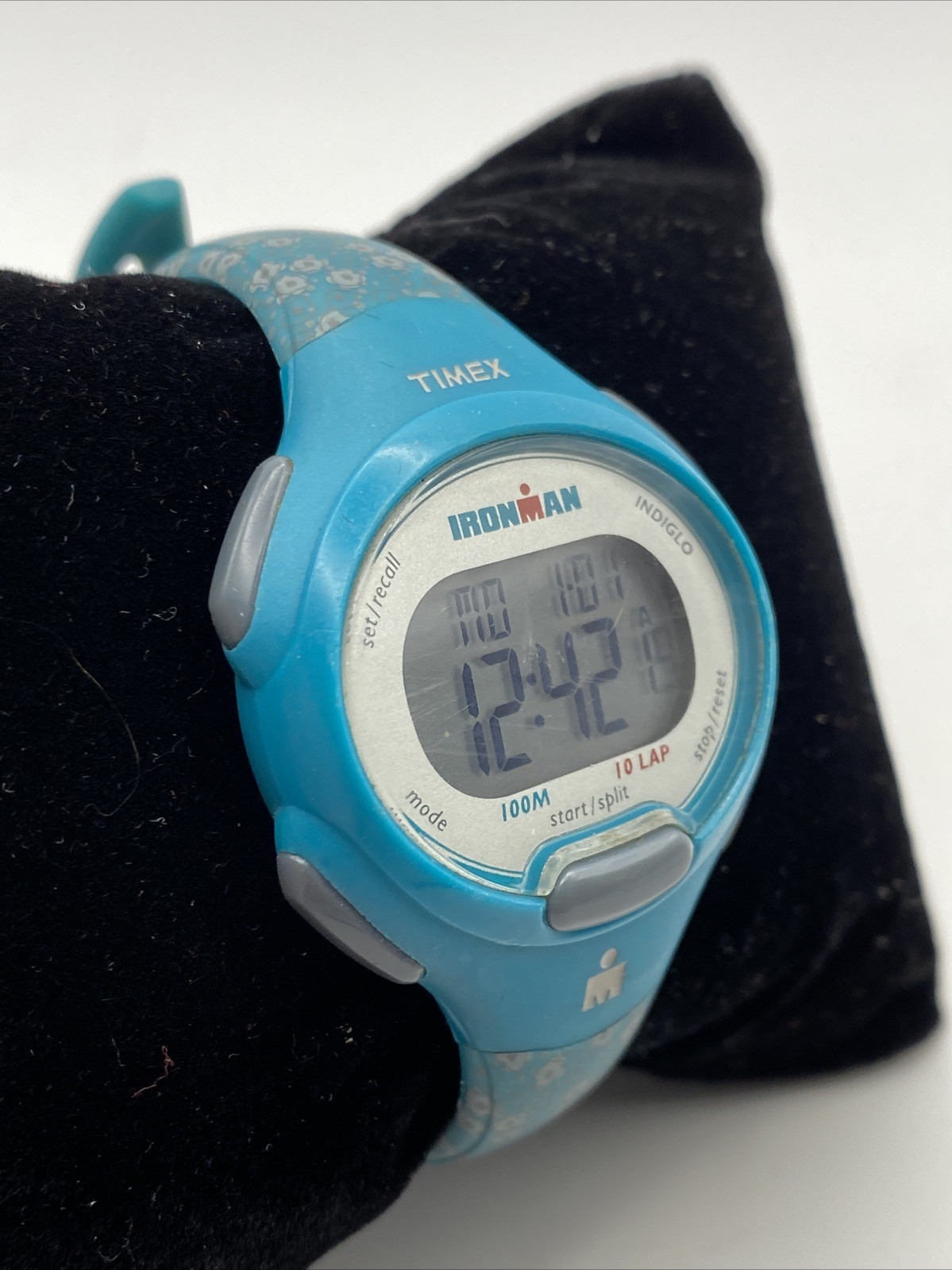 TIMEX IRONMAN TEAL BLUE TONE 10 LAP RESIN PLASTIC INDIGLO WATCH NEW BATTERY
