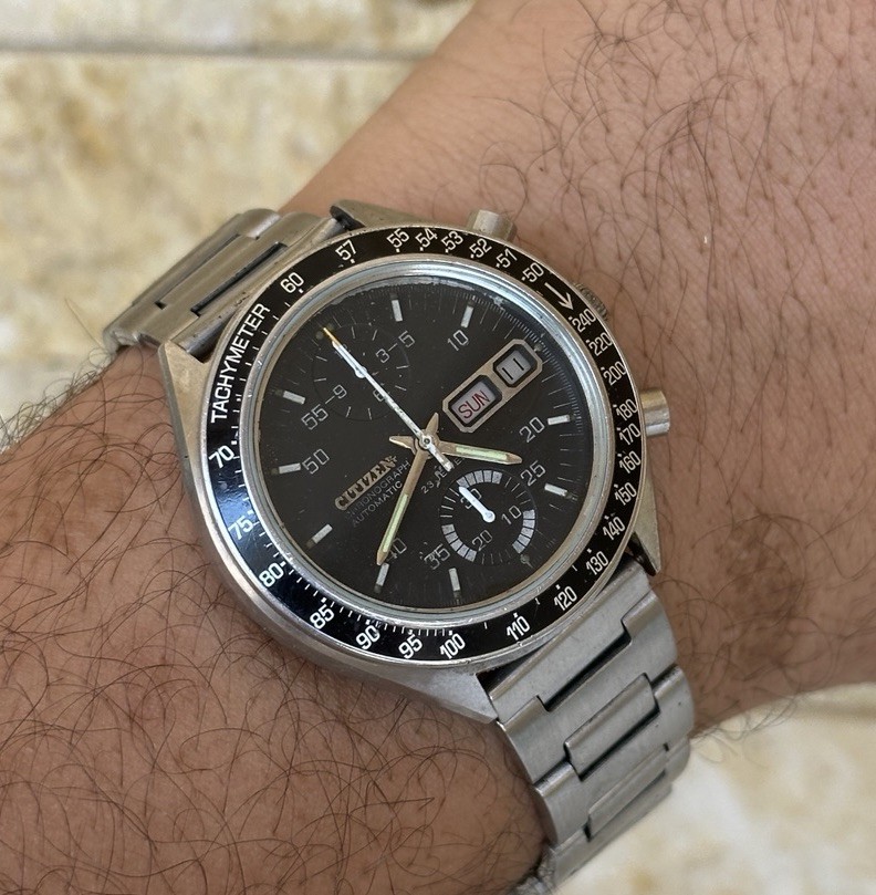 Vintage Citizen Flyback Chronograph 67-9313 Speedy Dec 1976 Challenge Timer Box