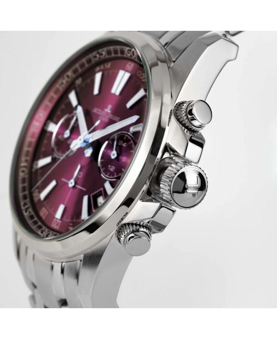 JACQUES LEMANS Men Analog Quartz Casual Watch Classic Dress Burgundy Dial Waterp
