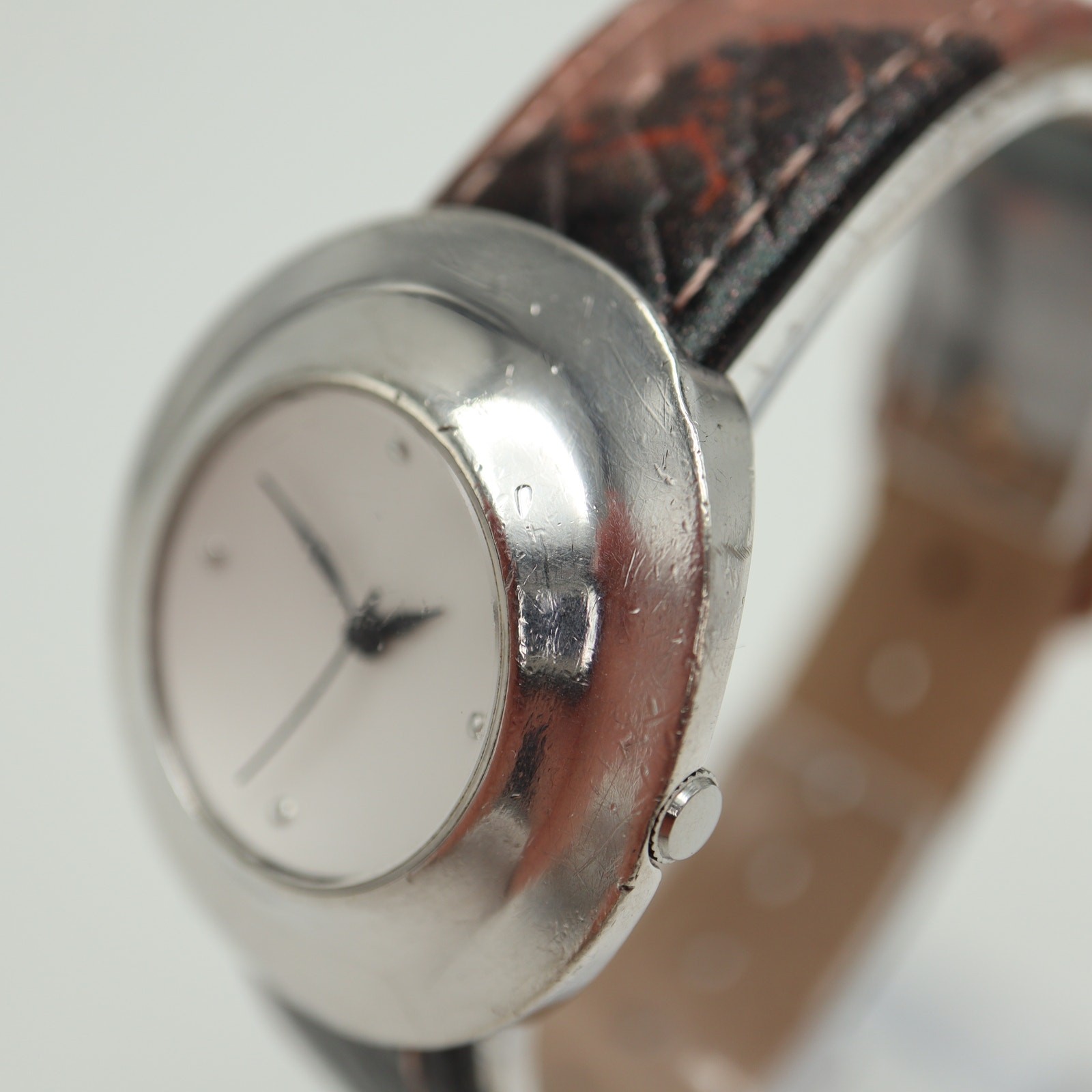 Vintage 90s Robert Lee Morris Moon Crater 925 Sterling Silver Watch New Battery