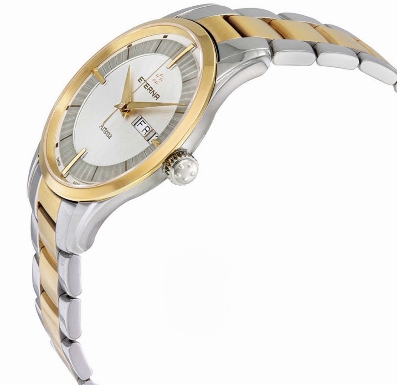 Eterna Artena 40mm Gold Case with Silver/Gold Stailness Steel Strap Men’s…