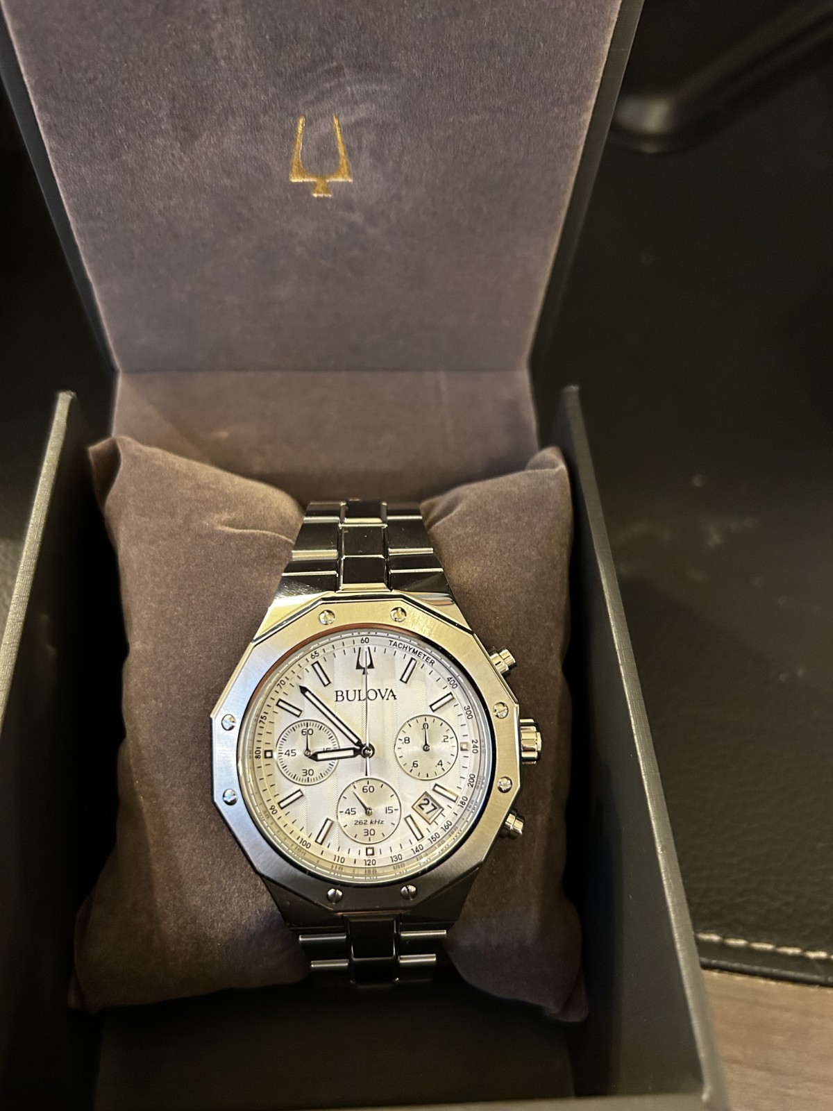 Bulova Classic Precisionist Chronograph Silver Dial Quartz 96B408 Men’s Watch