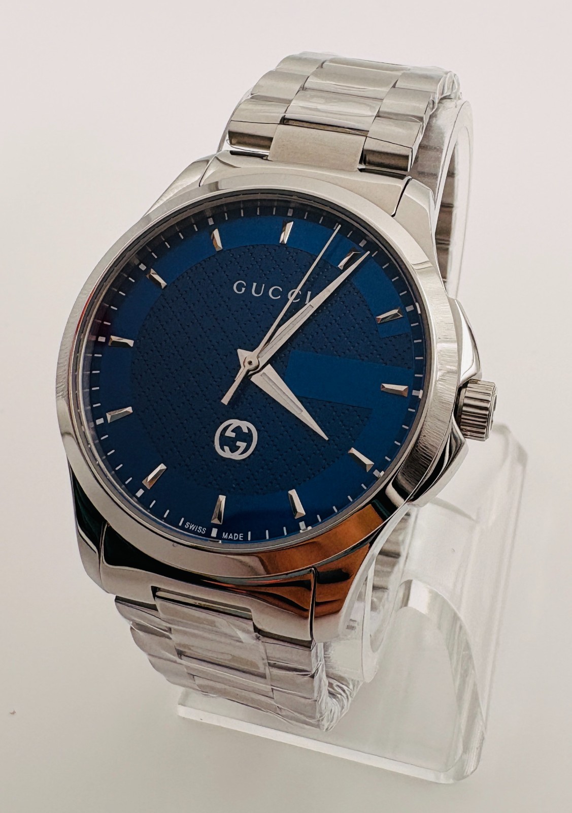 Gucci G-Timeless Blue Dial Stainless Steel 40mm Men’s Quartz Watch – YA126371