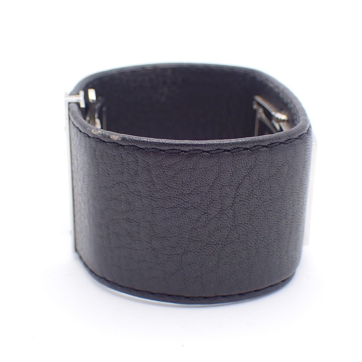 Used Gucci 7800L Bangle Watch Quartz Ladies Watch Black Dial Leather Strap Ioki
