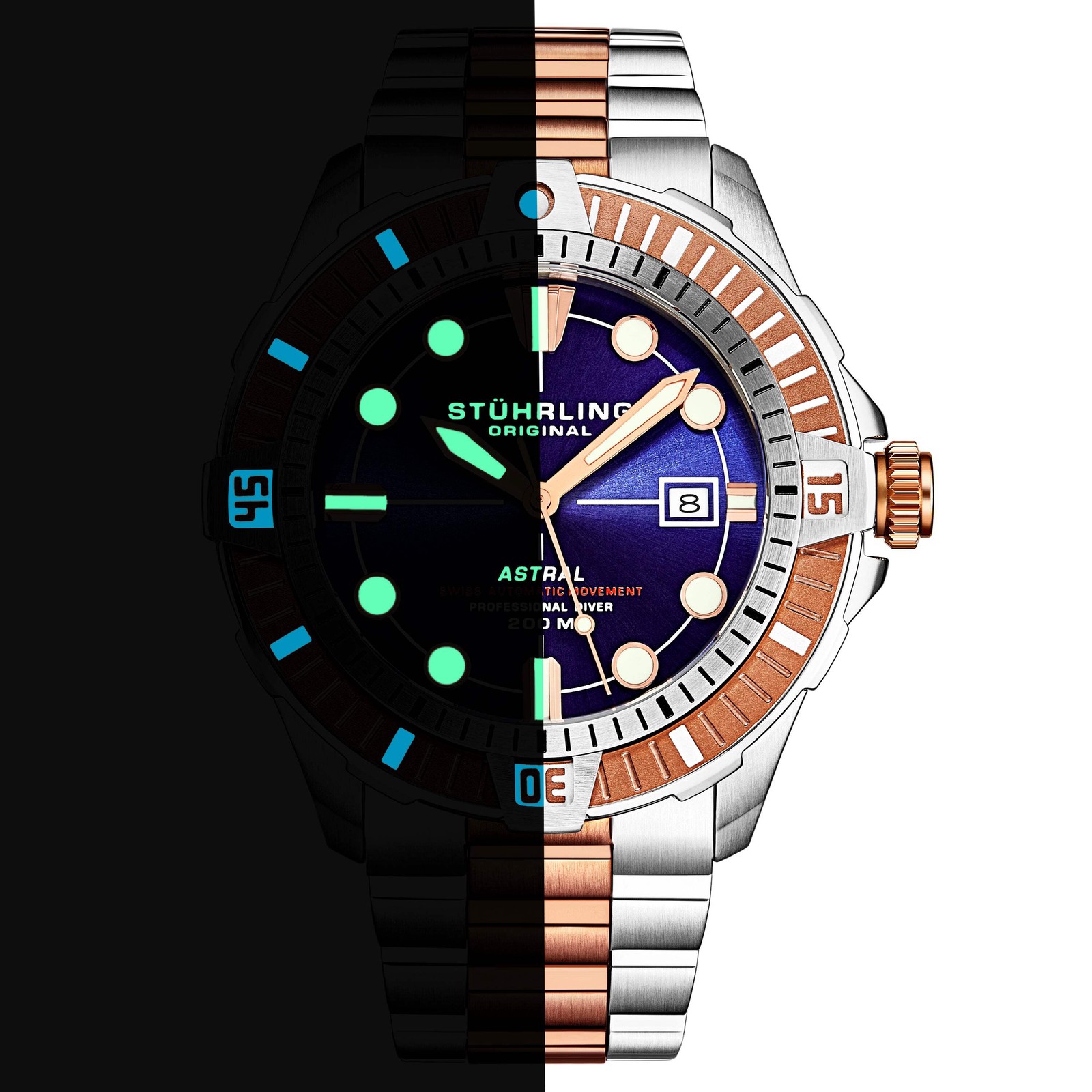 Astral Silver Rose Gold two toned/Stainless /Navy Dial | Navy Dial Wristwatch 10