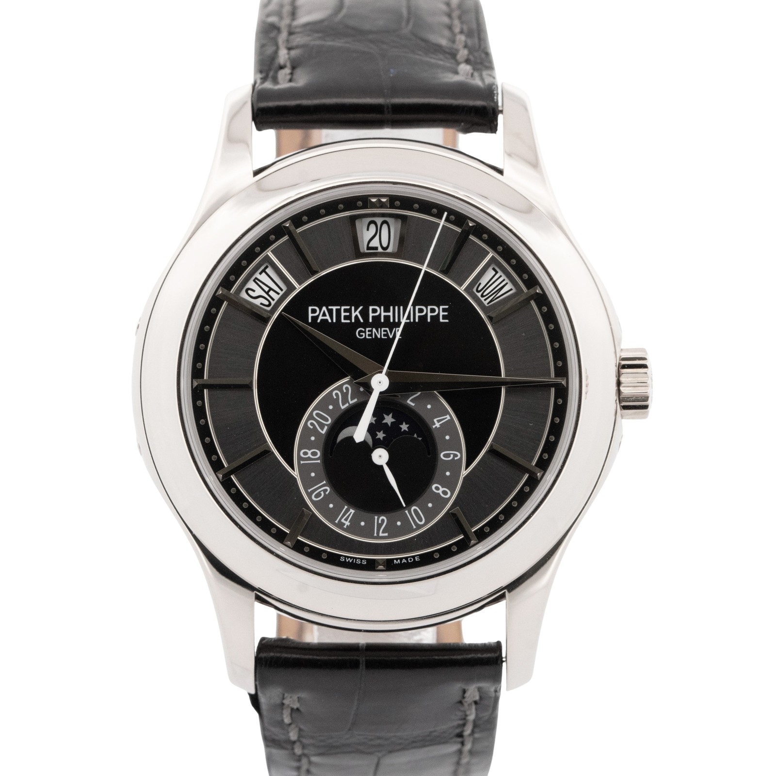 Patek Philippe Annual Calendar Moonphase 18K White Gold GRAY BLACK 40mm 5205G