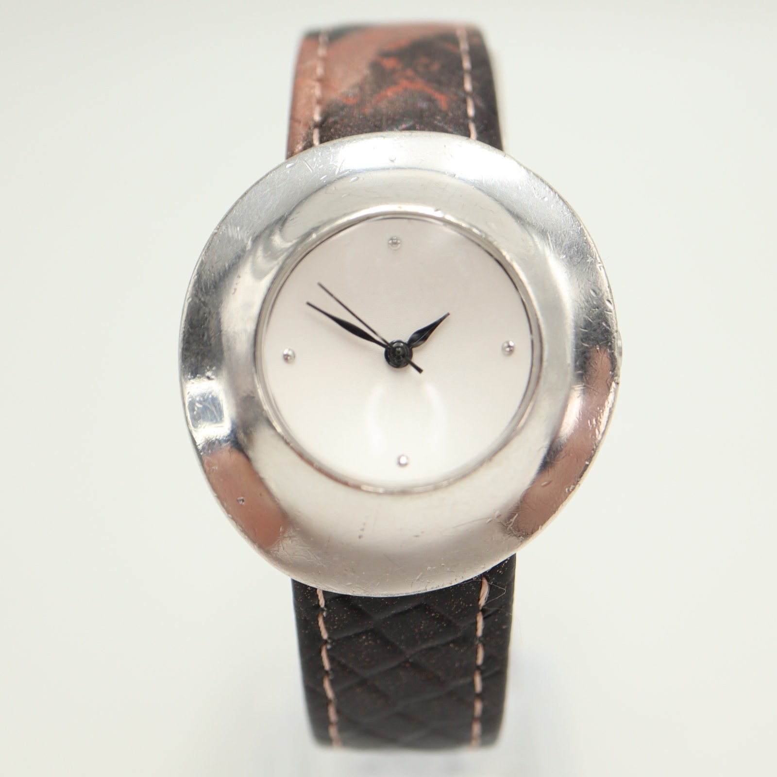 Vintage 90s Robert Lee Morris Moon Crater 925 Sterling Silver Watch New Battery