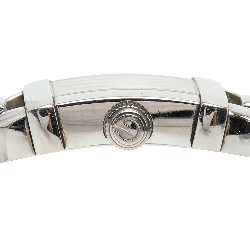 Gucci bangle watch 6800L quartz white dial stainless steel leather ladies used