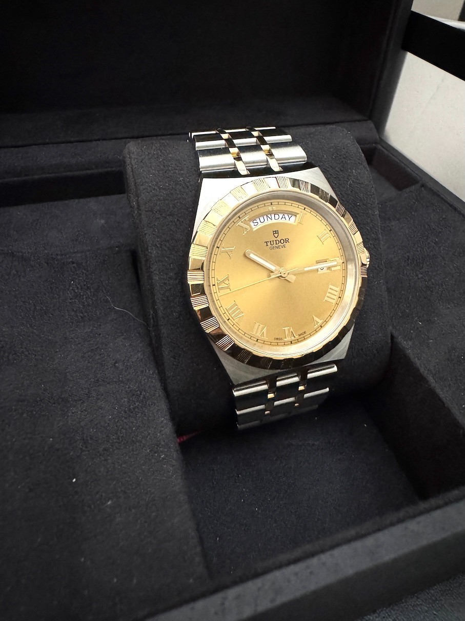 TUDOR Royal 41mm Two-Tone Watch Champagne Dial M28603-0004