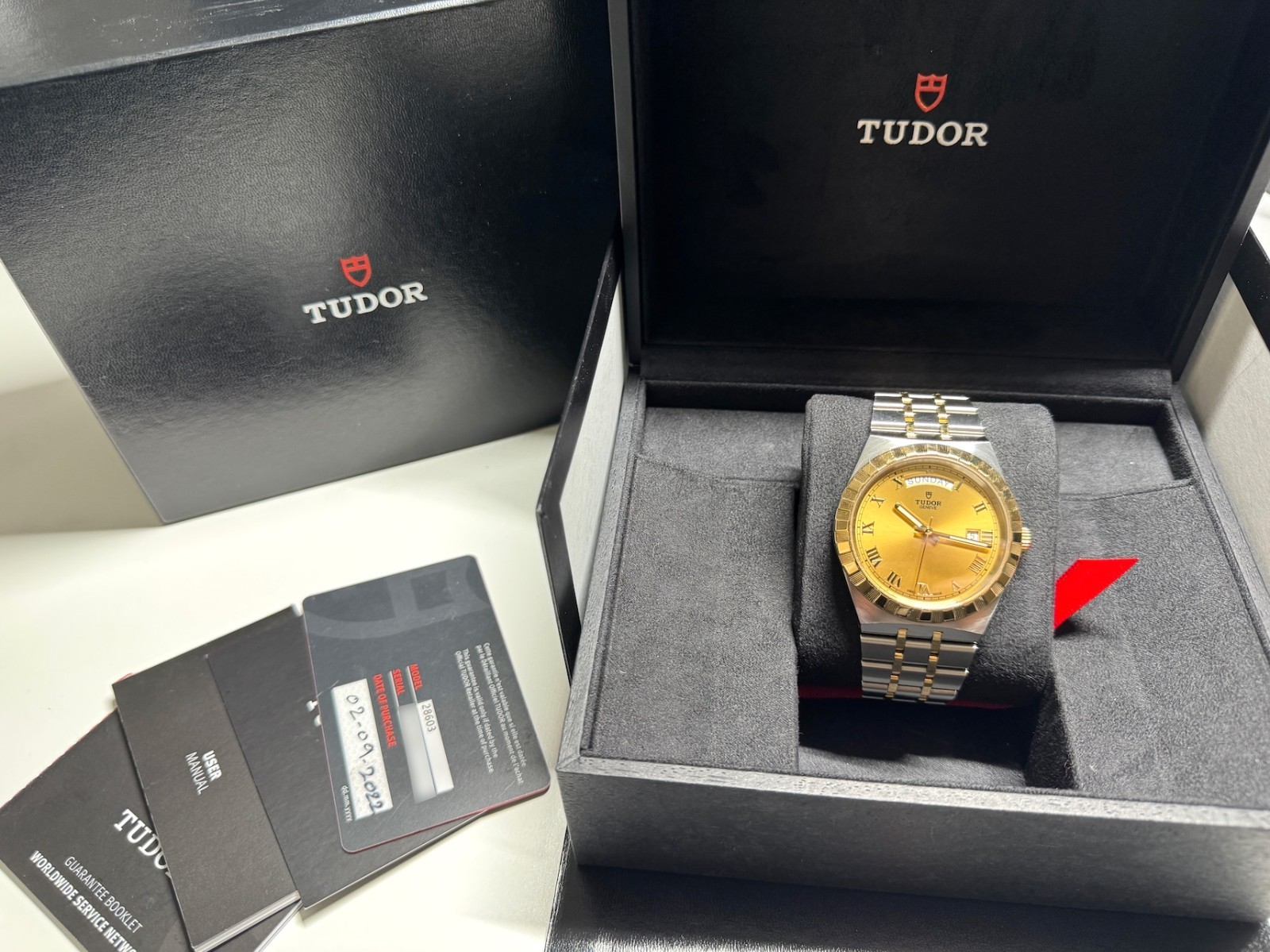 TUDOR Royal 41mm Two-Tone Watch Champagne Dial M28603-0004