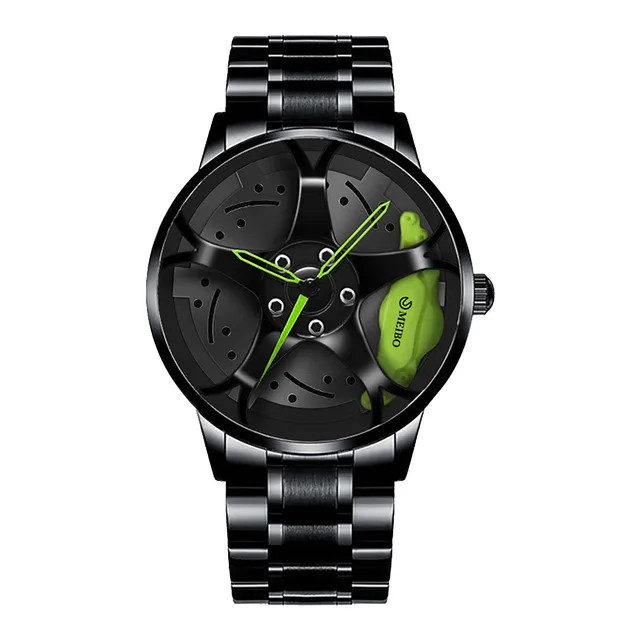 Fashion Sport Watch Car Wheel Rim Stainless Steel Waterproof Wrist Watches Men Z