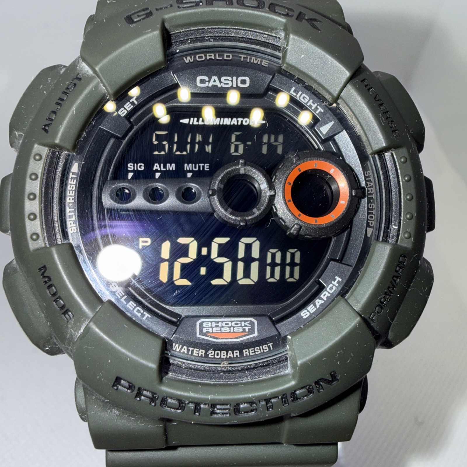 Casio G-SHOCK GD-100MS Shock Resistant Digital. Military style 50.8 mm To Crown