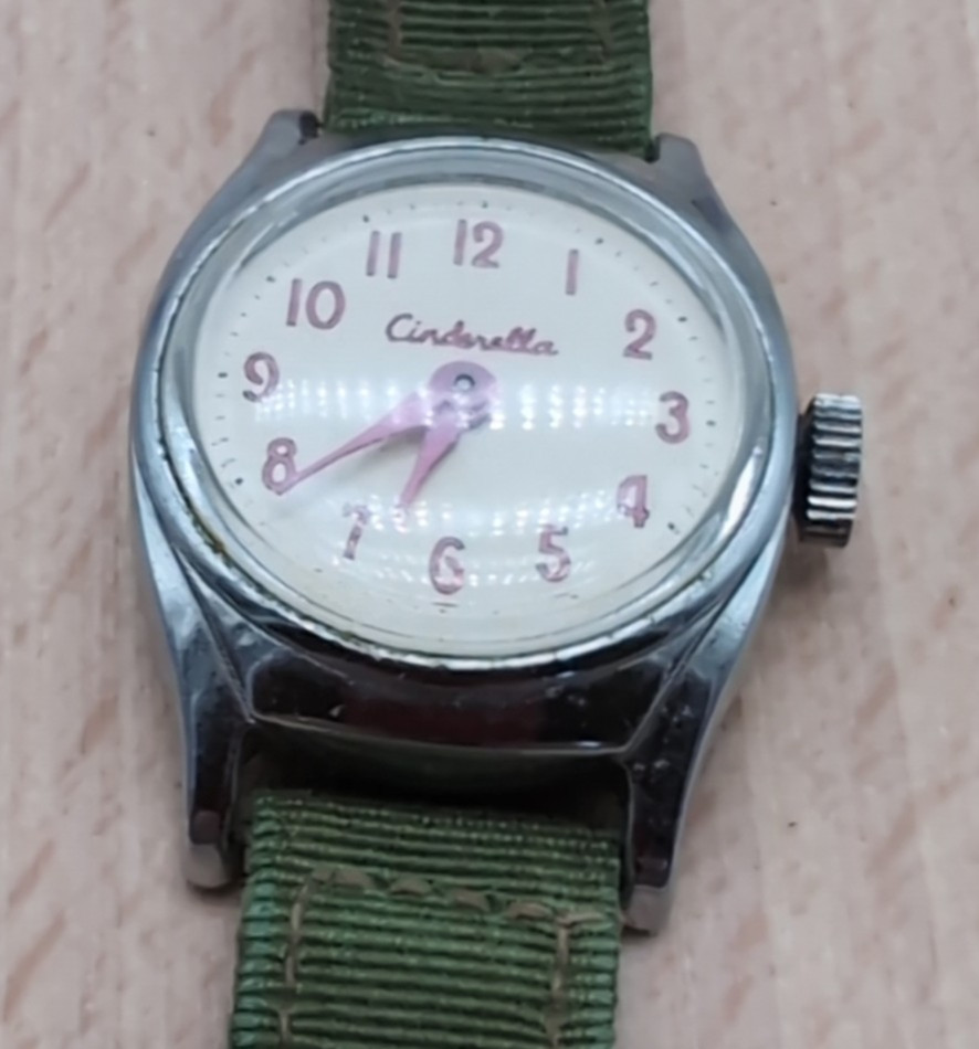 Vintage US Time Timex Cinderella Watch Pink Lettering In Running Order