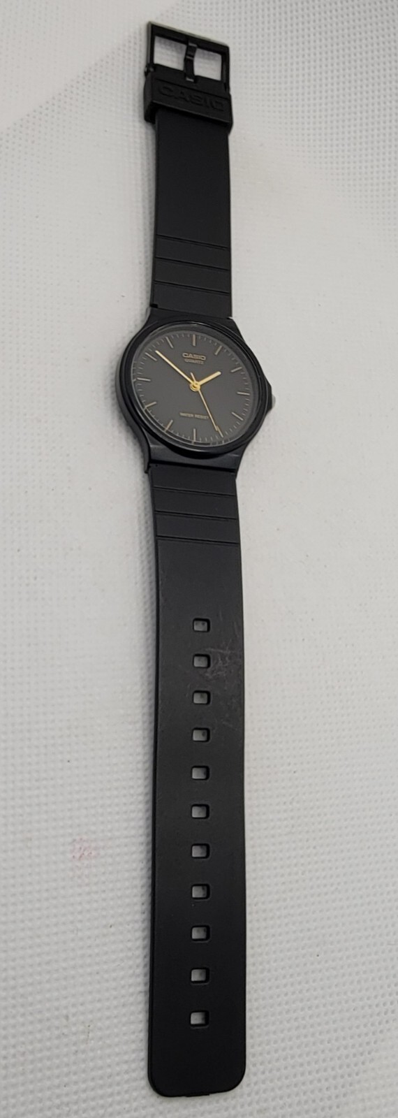 Mens Casio 1330 Round Slim Black Rubber Silicone Band Analog Watch MQ-24 K6