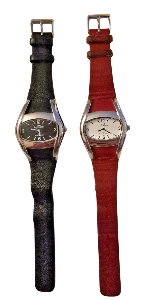 Anne Klein Watch Red and Black Pair Needs Battery