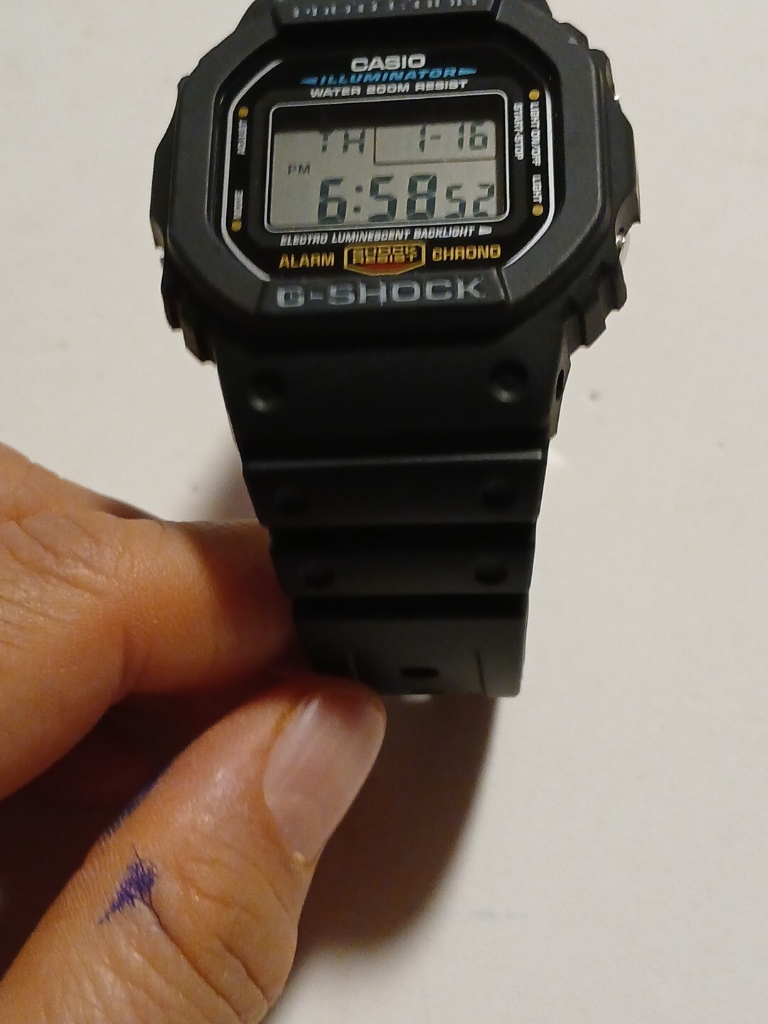 Black Casio G-Shock Watch Digita Resin Band( 5291) DW-5600E-1V