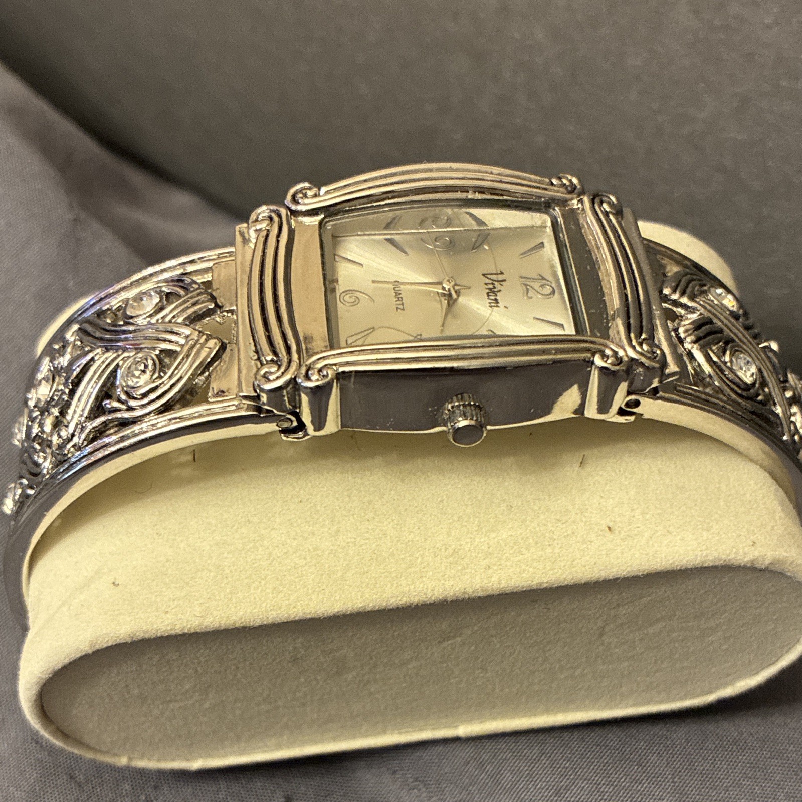 Vivani Women’s Quartz Analog Silver Tone Cuff Bracelet Rectangle Watch