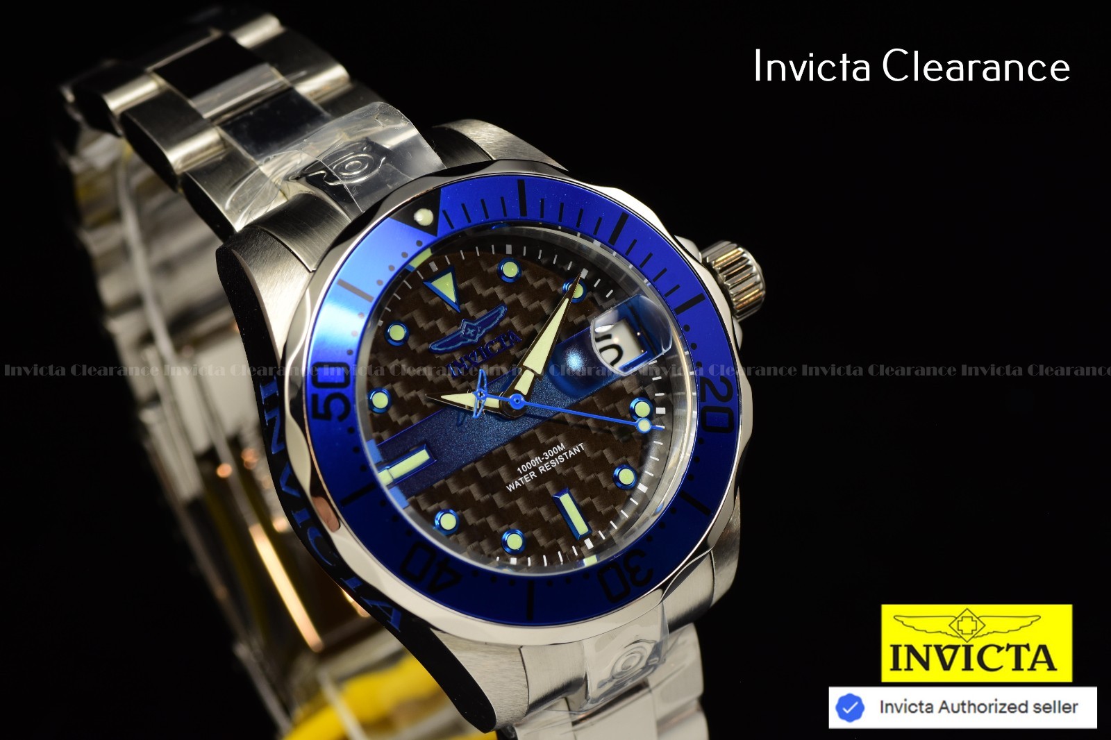 Invicta Pro Diver Mens Red Dial DUAL TIME Automatic Quartz Steel Watch 45814
