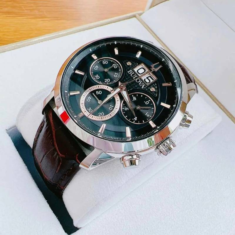 Bulova Men’s Sutton Quartz Chronograph Multi Dial Calendar 44mm Watch 96B311