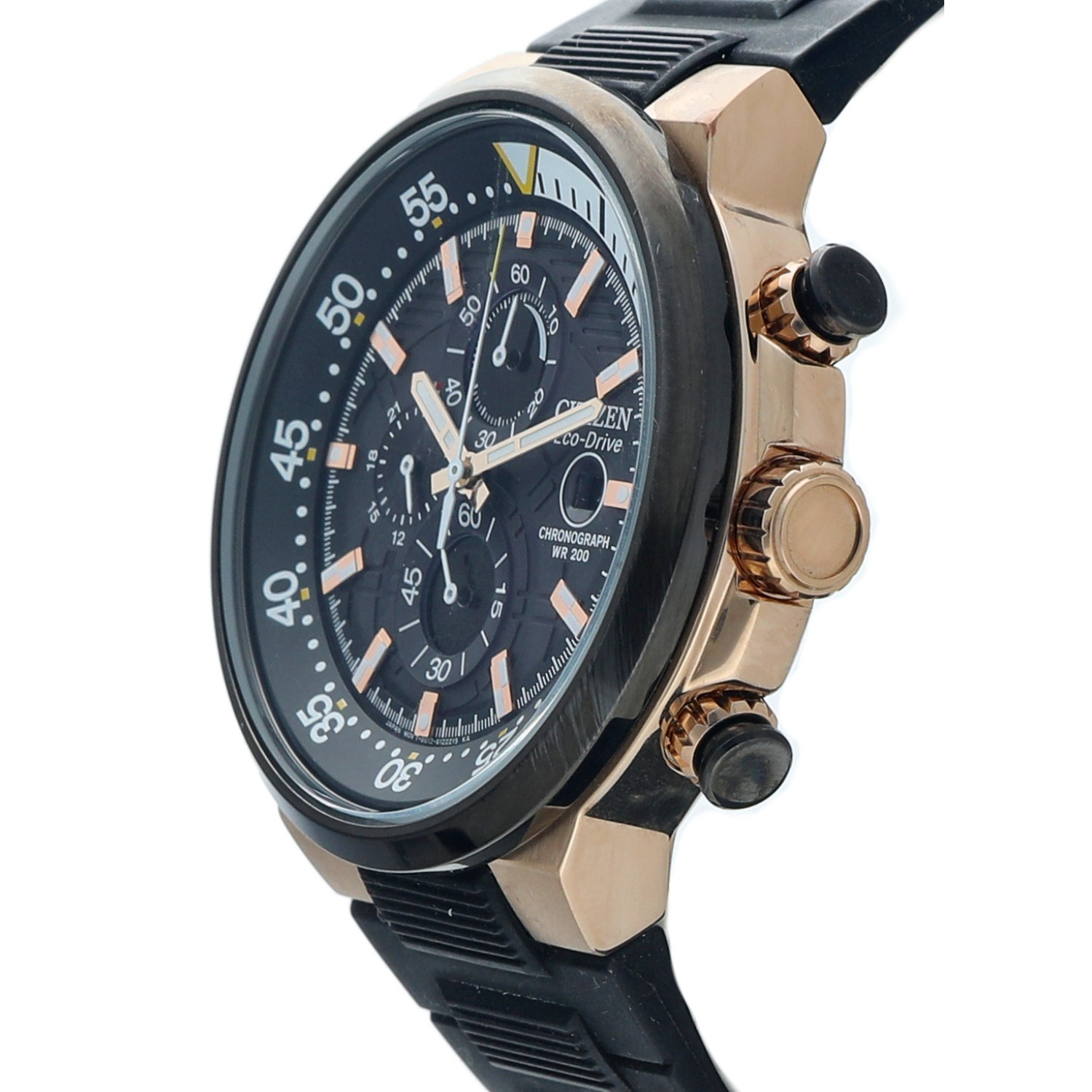 Citizen Eco-Drive Endeavor Chronograph Rose Gold 46 mm Steel Rubber Men’s Watch