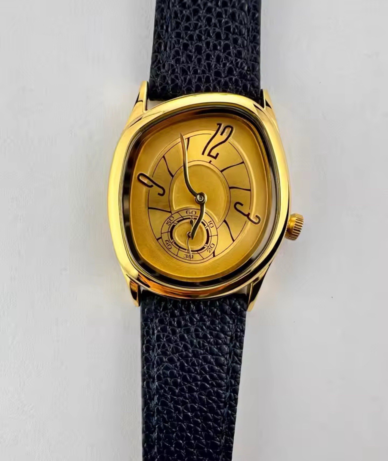 Gold Silver Rose-gold Mirage Dress Watch Melting Vintage Rare French Irregular