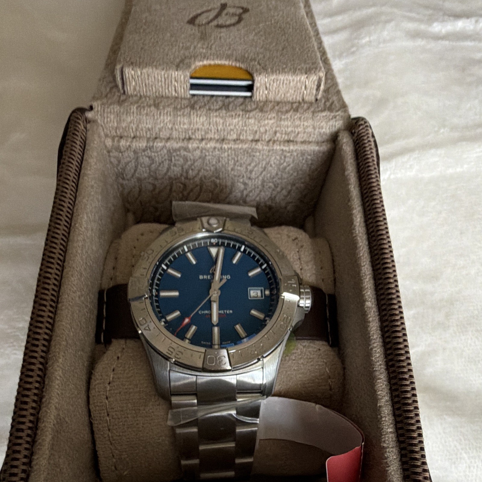 Breitling Avenger Men’s Auto Blue Dial Date 42mm 300m SS Bracelet Box Papers