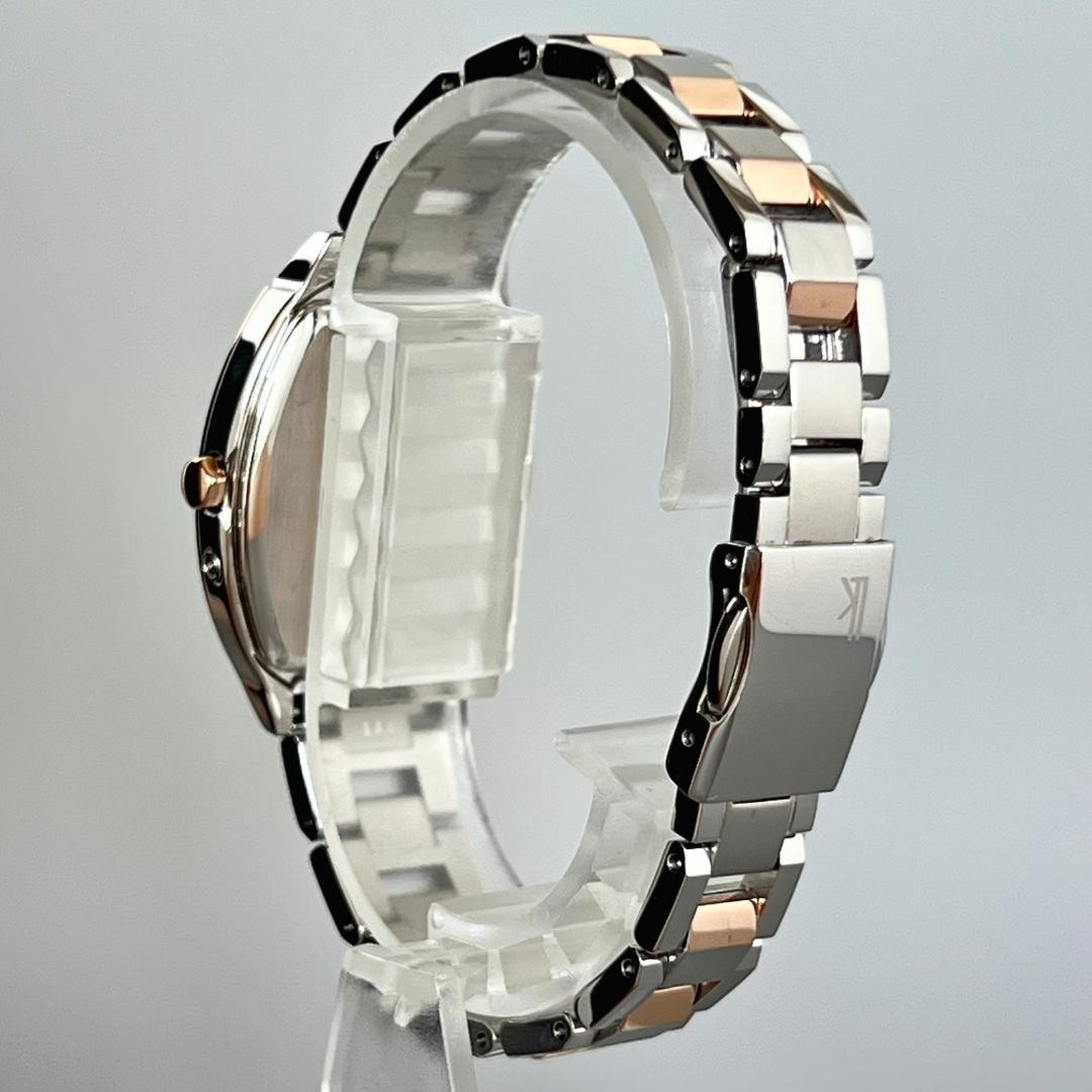 SEIKO LUKIA SSVW214 1B32 Radio Solar Tonneau Watch Pink Goldtone 27.7×36.3mm