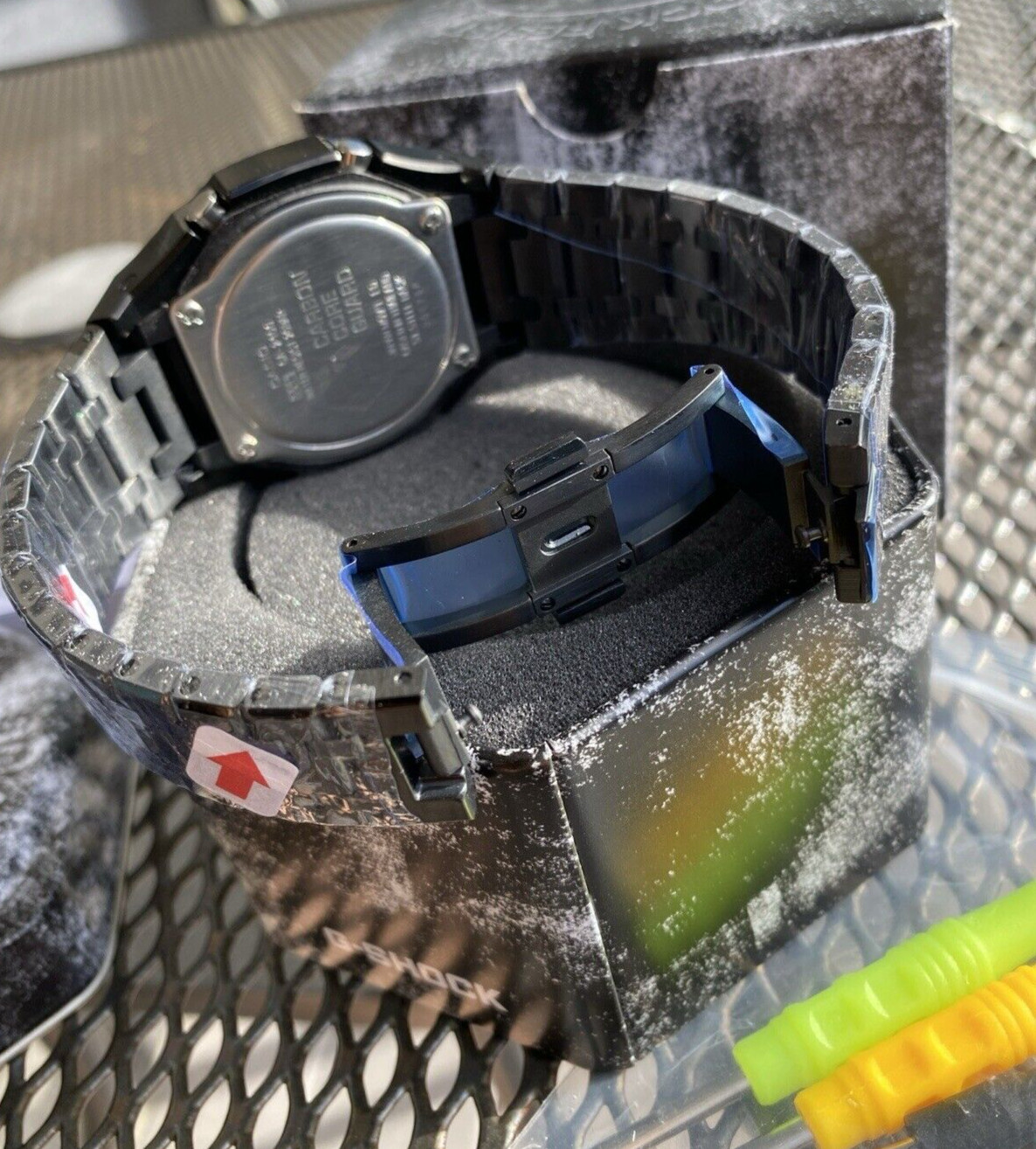 New Casio G-Shock GA2100 BLACKOUT Custom MOD All Black Color Stainless Steel