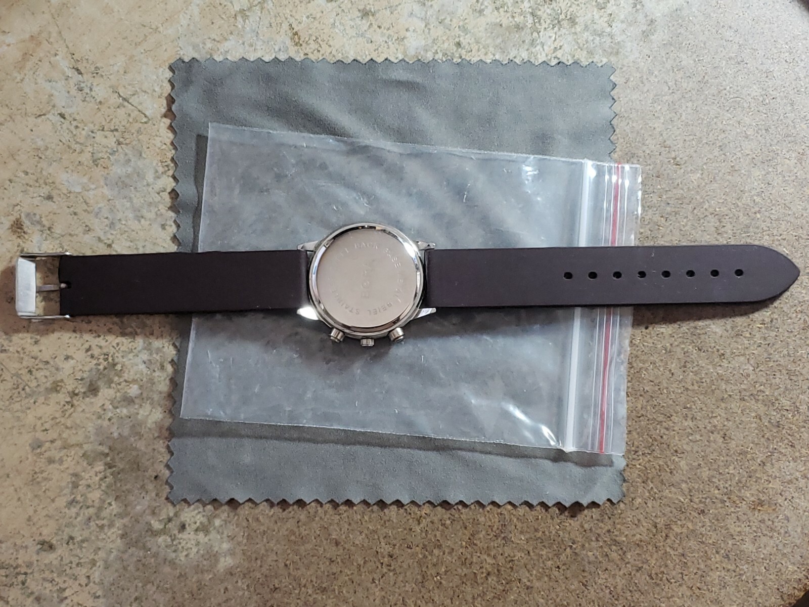 Bora Womens Watch Brown Numbers And Silicone Band Quartz Crystal Bezel 35mm