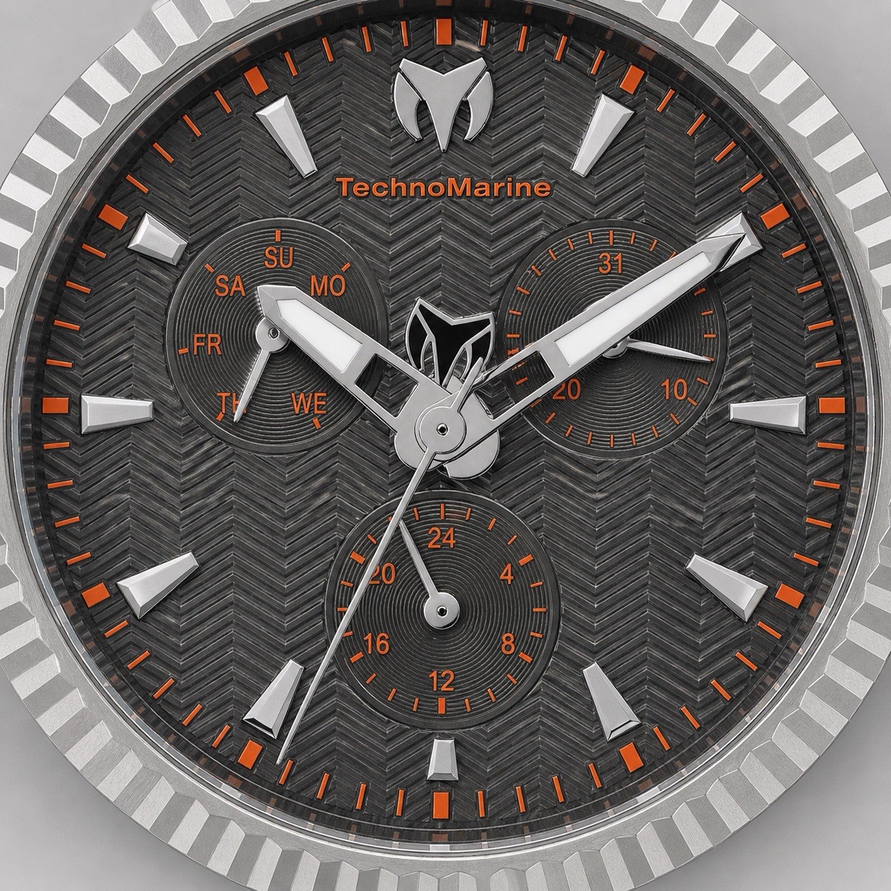 TechnoMarine Men’s Sport Analog Wristwatch Orange Silicone Band Gray Dial