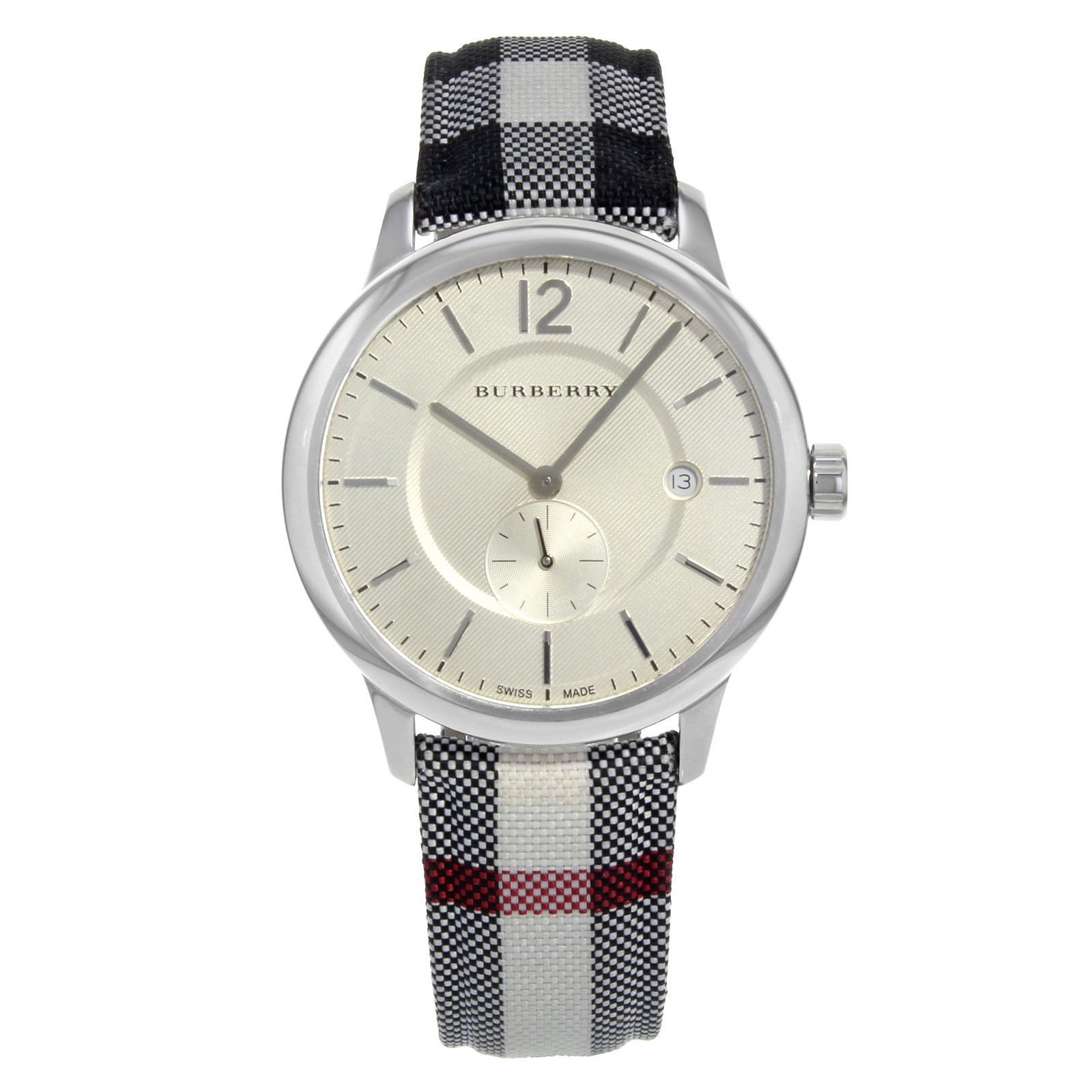 Burberry The Classic Round Silver Dial Steel Quartz Mens Watch BU10002