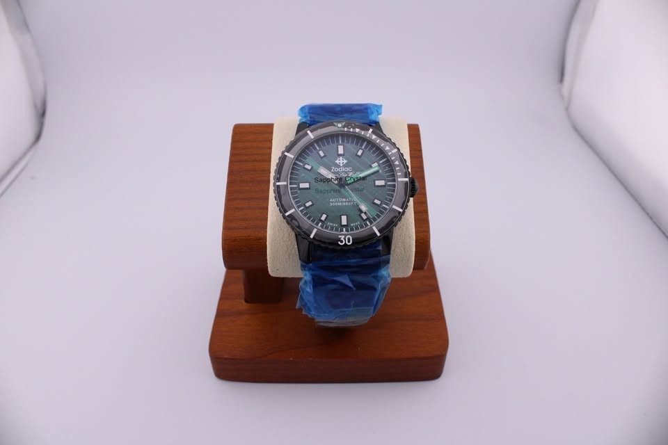 Zodiac Super Sea Wolf Auto Malachite Dial Black DLC Steel Bracelet Watch ZO9314