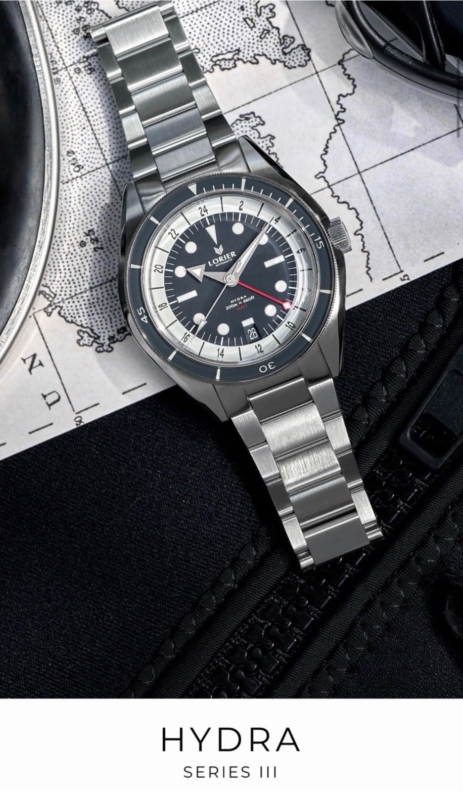 Lorier Hydra SIII GMT Automatic Watch- Miyota 9075 – Flyer GMT- 41MM case