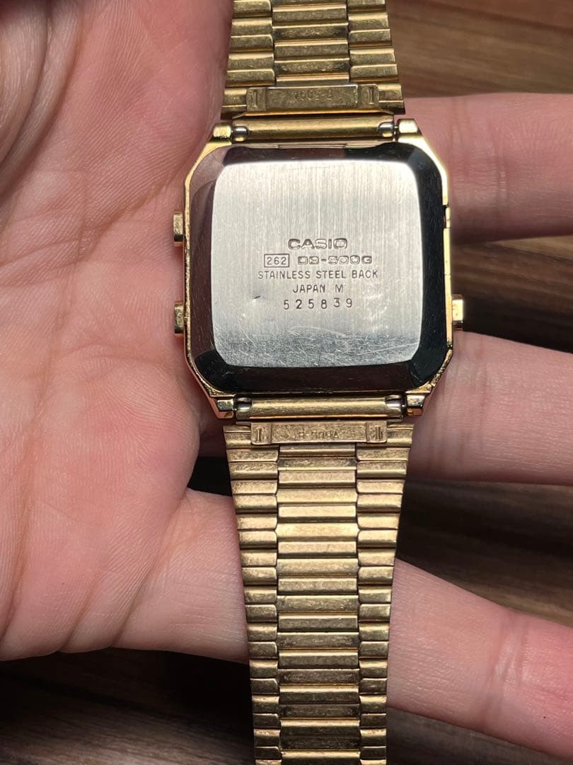 CASIO DATA BANK DB-500G Gold Digital Watch Working