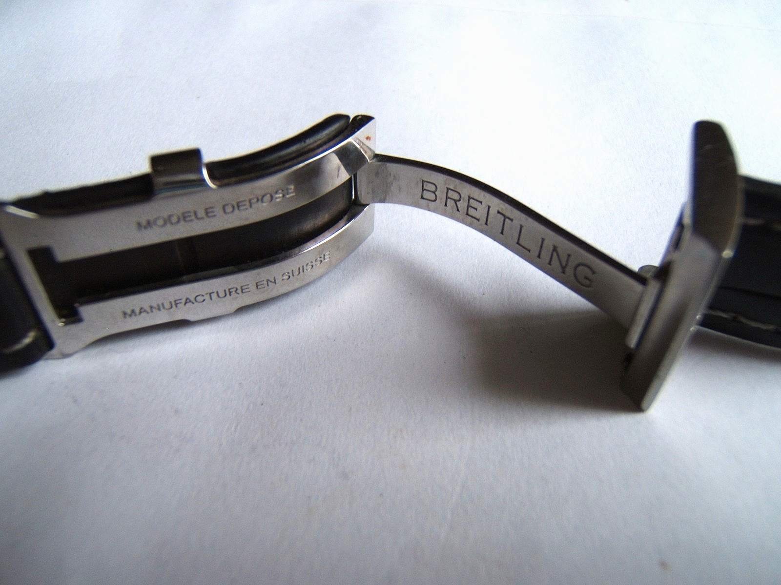 GENUINE BREITLING 24MM BLACK CROCODILE STRAP BAND 24/20 W DEPLOYMENT CLASP