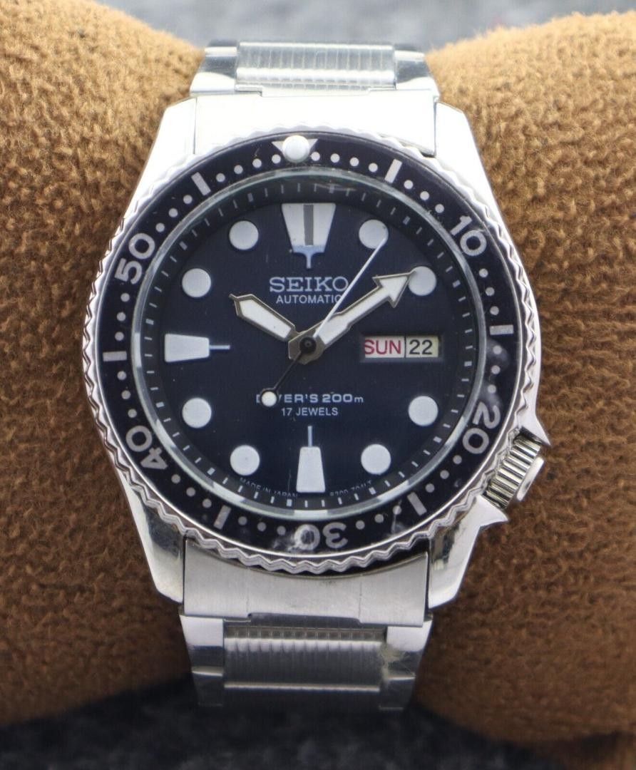 Seiko Diver Auto Watch 42mm 1.65in Black Dial 22mm 0.87in 21cm 8.27in Working