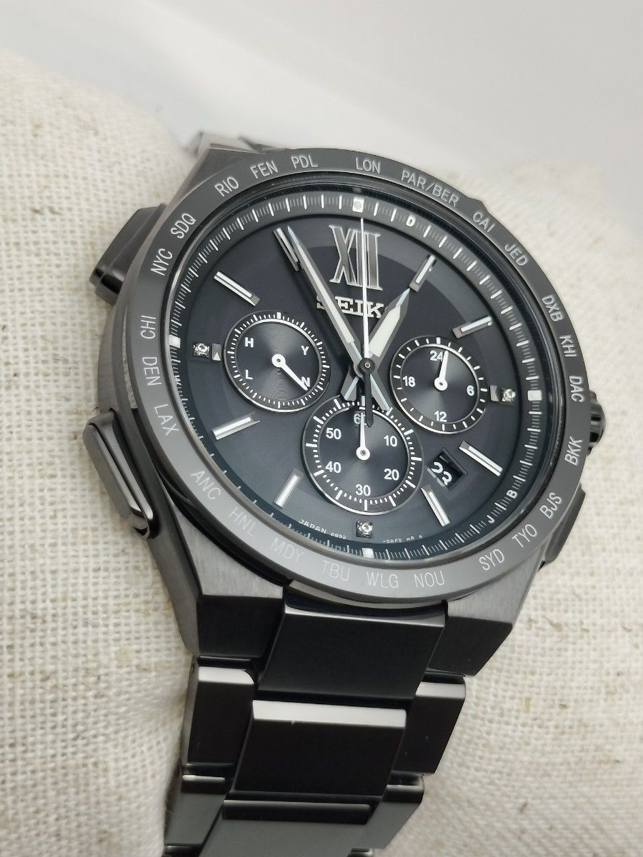 [B1P] Seiko Brightz 8B92 World Time Radio Solar Titanium Chrono [t9n]