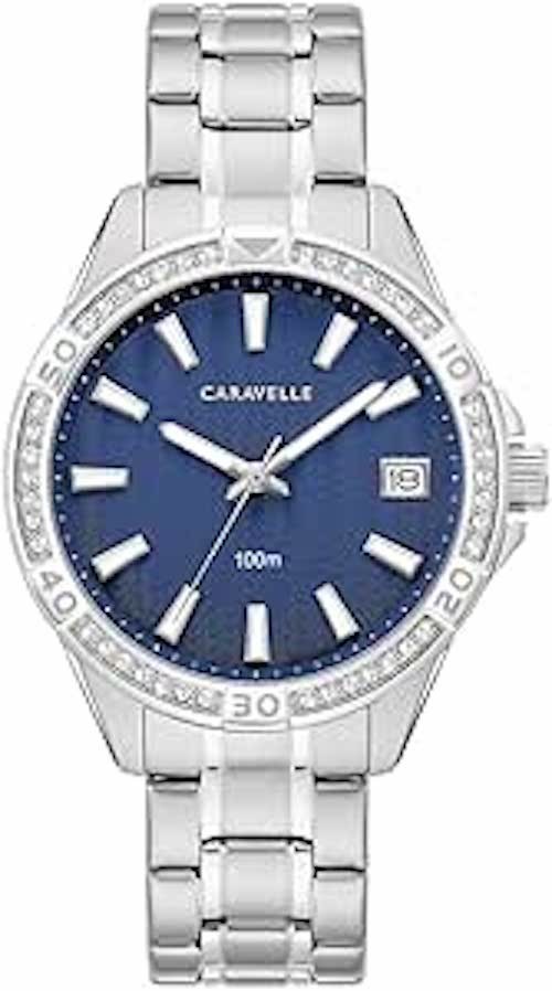 Caravelle By Bulova Aqualuxx Women’s Blue Dial Crystal Quartz Watch 43M122