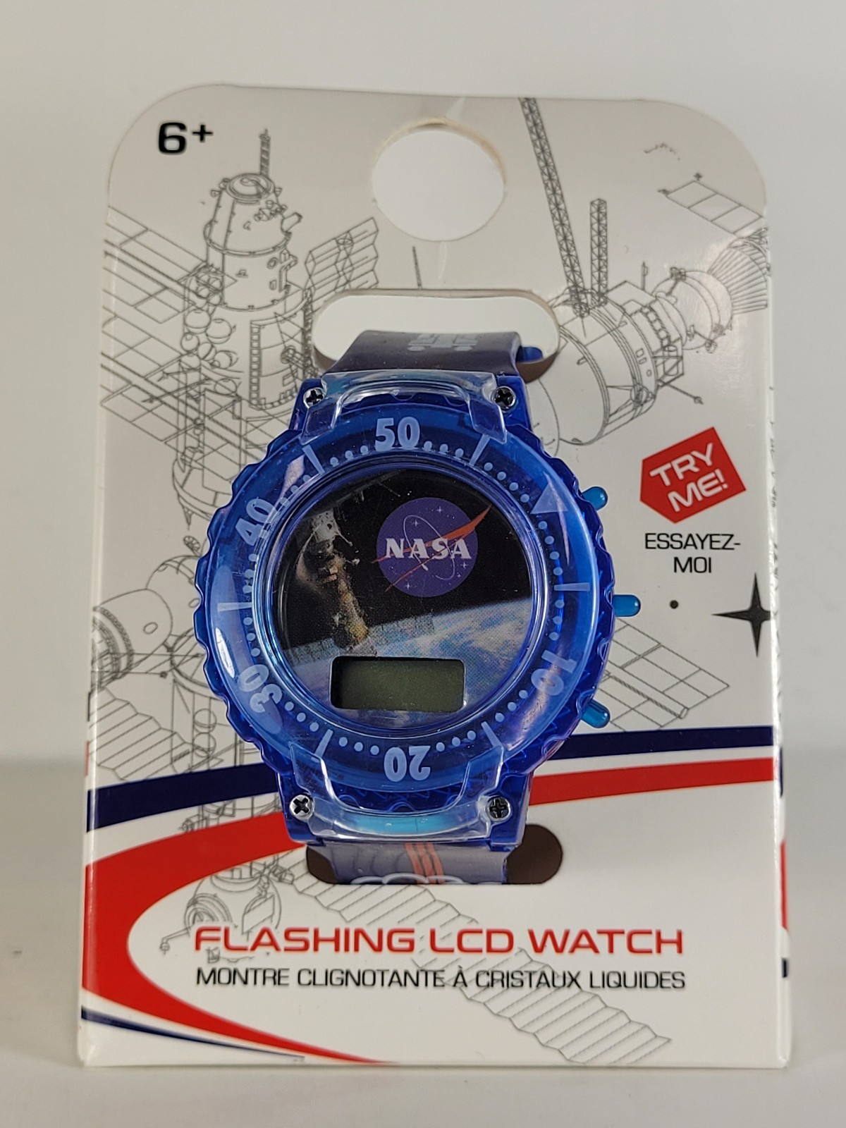 Watch – NASA Space Wristwatch Digital Flashing LCD Light Blue NEW Kids Boys
