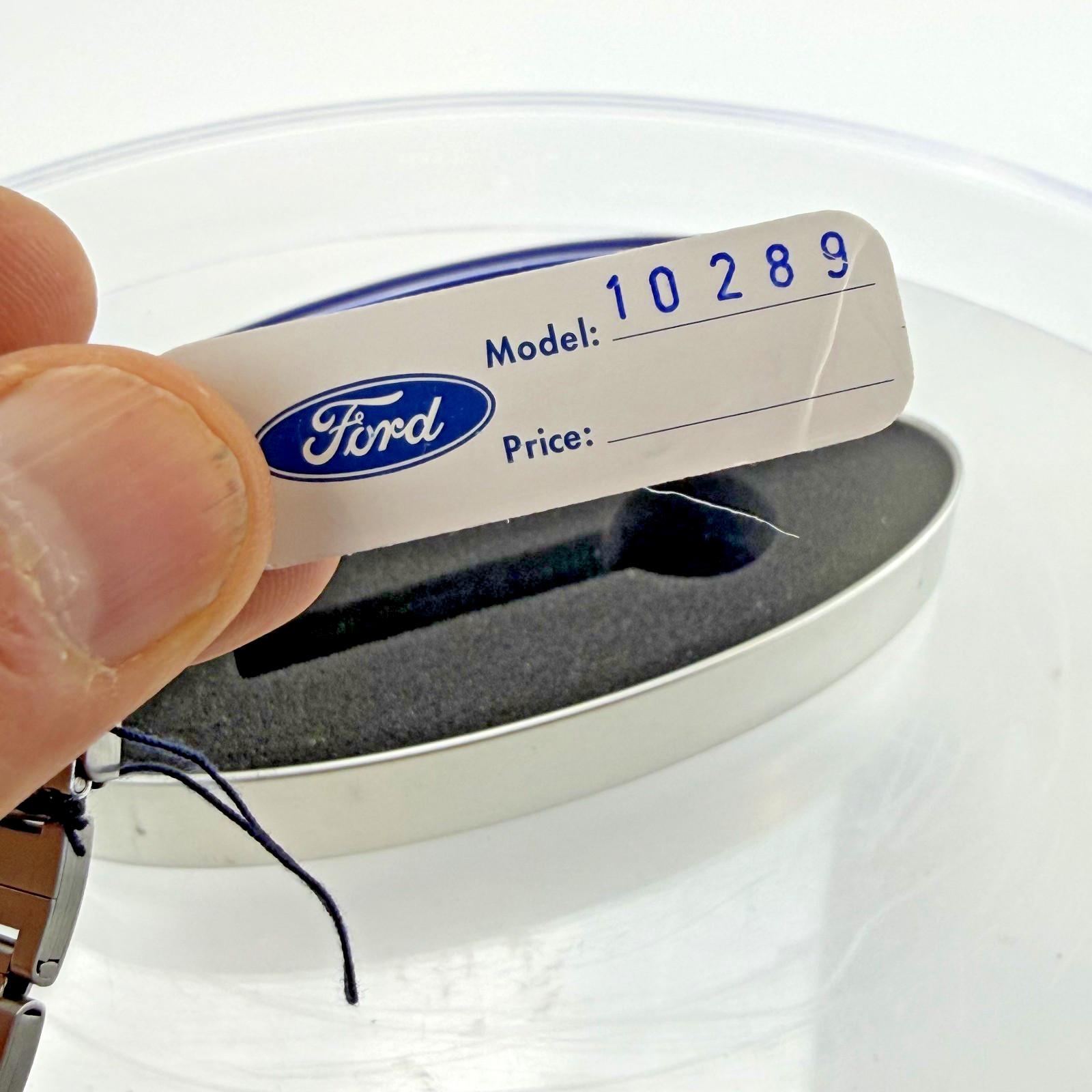 Vintage Ford Thunderbird Watch Teal Dial Model 10289 New In Tin Case Damaged Box