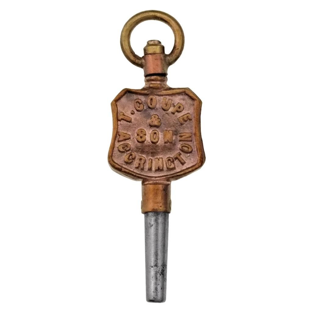 Pocket Watch Key T.COUPE & SON, ACCRINGTON Watchmaker 6 – Antique Key – ref.w104