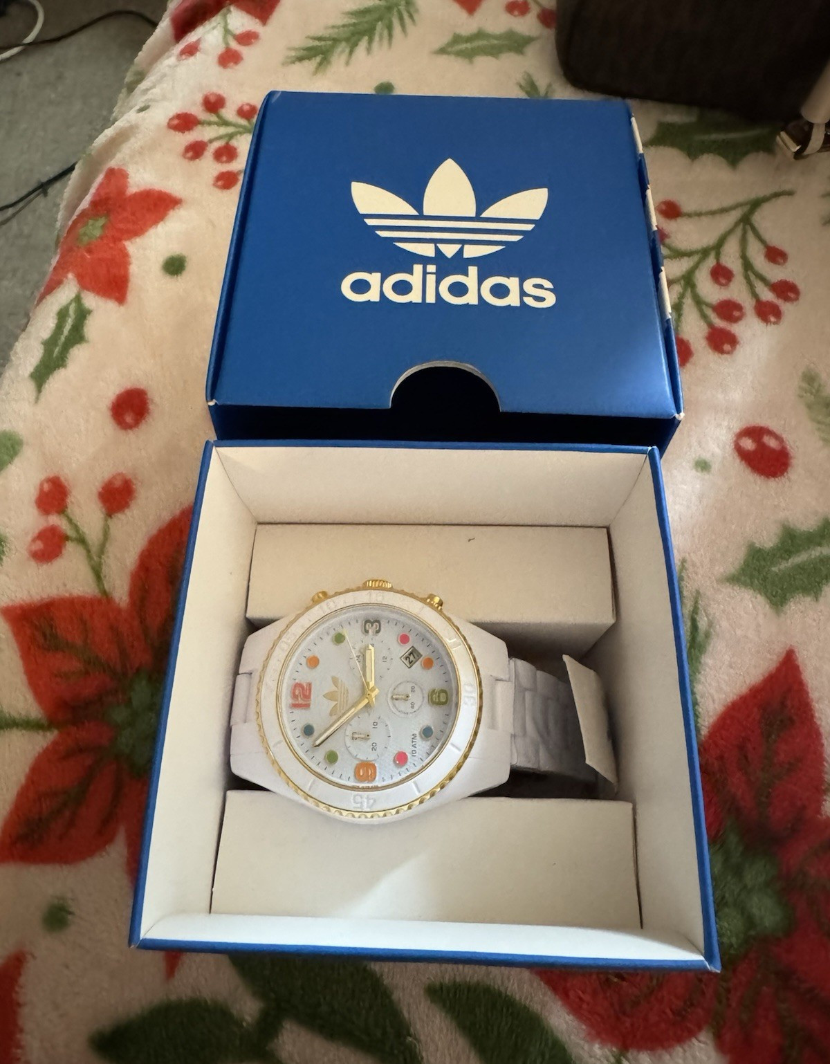 adidas Chronograph Quartz Watch, White Resin Strap, 100m, w/ Box