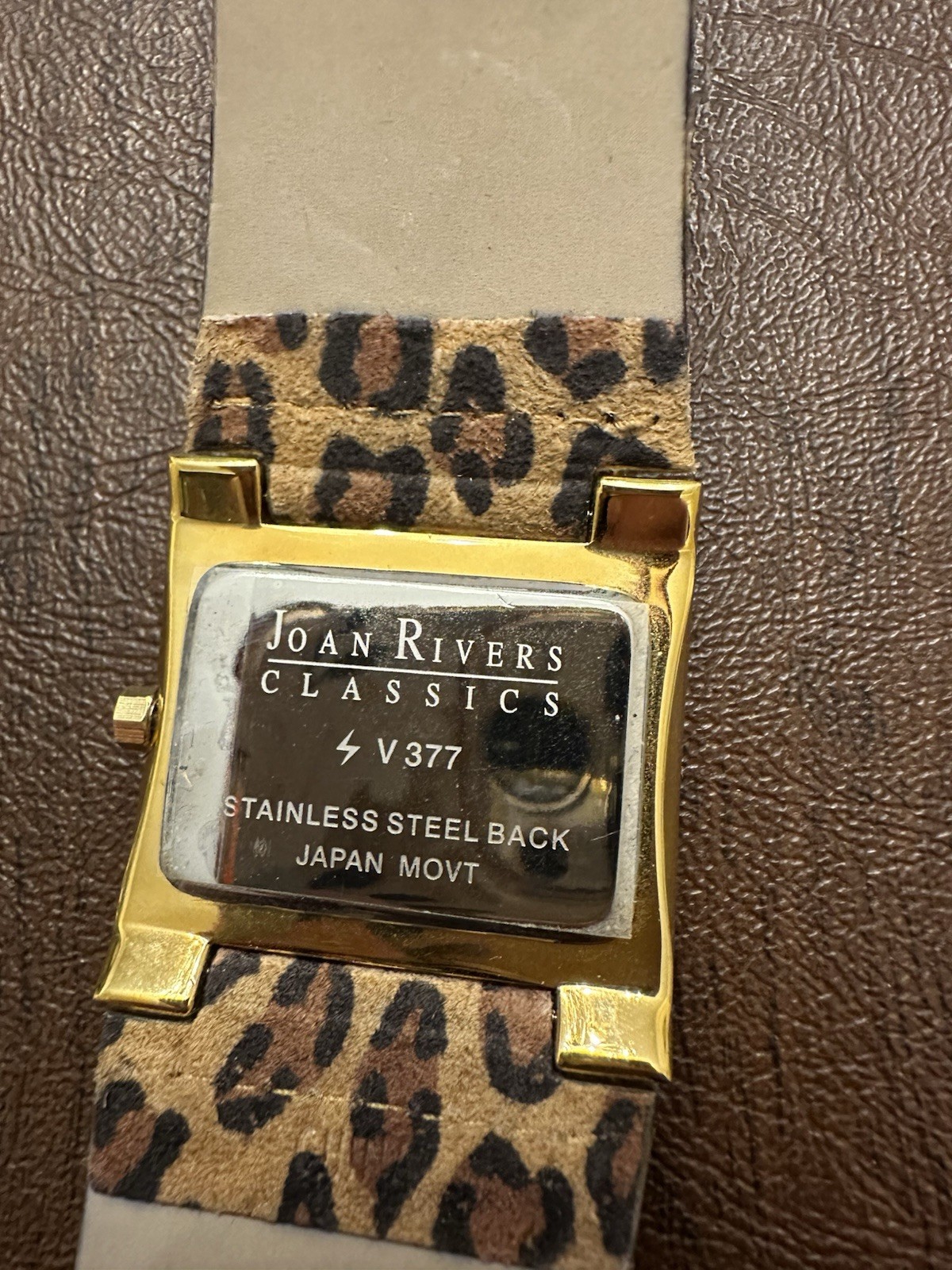 VTG Joan Rivers Classics Coll. Watch (New Battery) Leopard Print Band Gold Toned