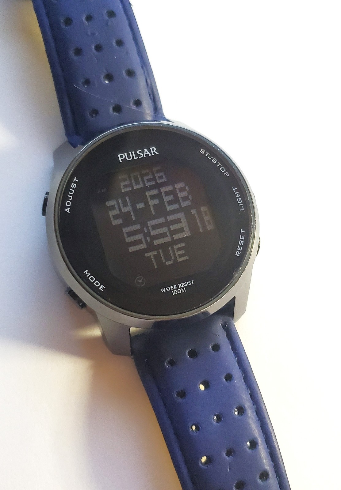 Pulsar Men Quartz W861-X006 Digital Chronograph Alarm Watch Black World Time