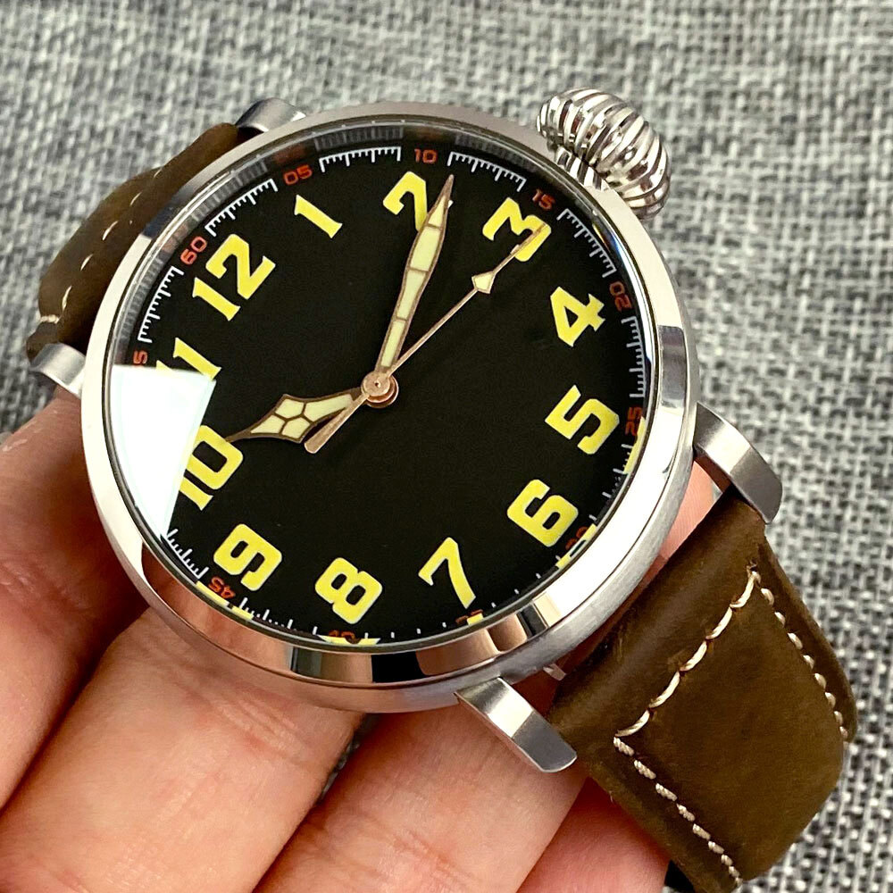 46.5mm Tandorio Sapphire Glass NH35A PT5000 Auto Movement Big Men Watch Luminous